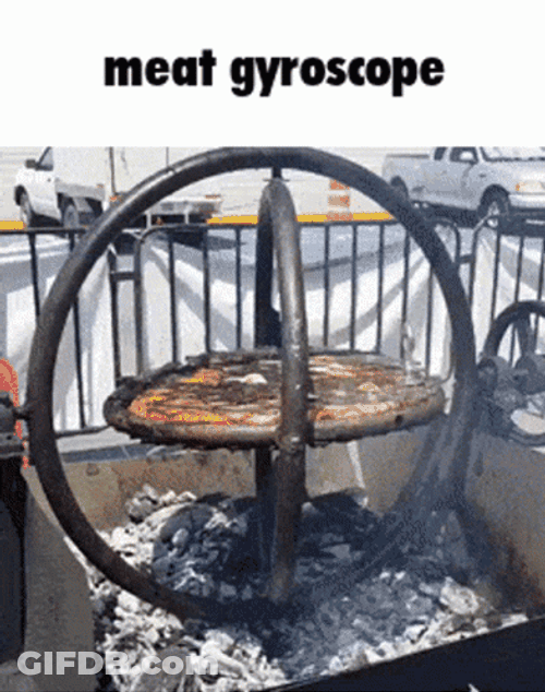 Spinning Barbecue Grill Meat Gyroscope GIF