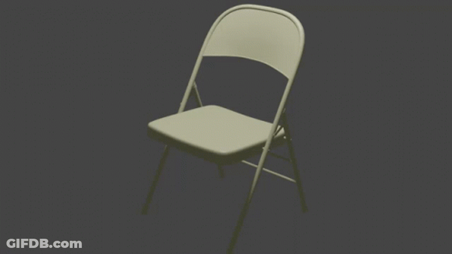 Spinning Basic Metal Chair GIF