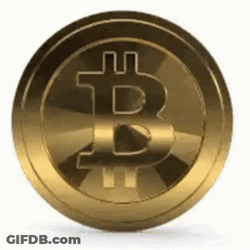 Spinning Bitcoin Logo Coin GIF