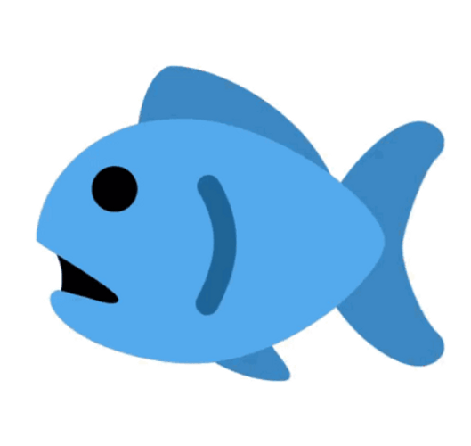 Spinning Blue Cartoon Fish GIF