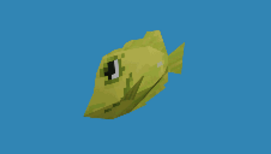 Spinning  Cartoon Yellow Tang Fish GIF