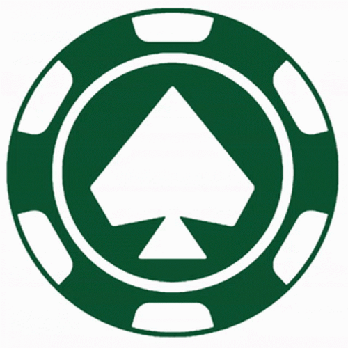 Spinning Casino Chip Spade Logo GIF