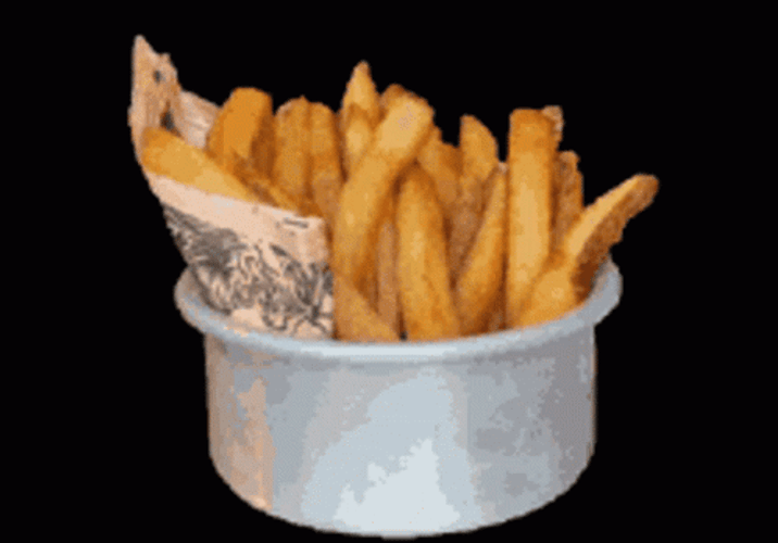 Spinning Chip Bowl Of French Fries GIF