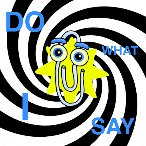 Spinning Clippy Cartoon GIF