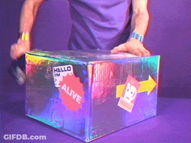 Spinning Colorful Large Gift Box GIF