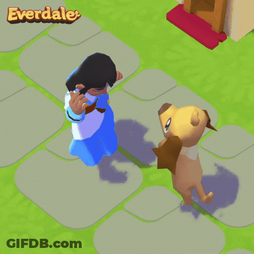 Spinning Dog From Everdale Mobile Game GIF