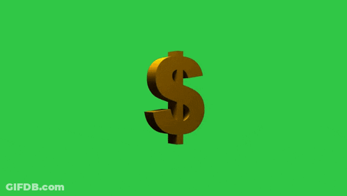 Spinning Dollar Sign On Green Background GIF