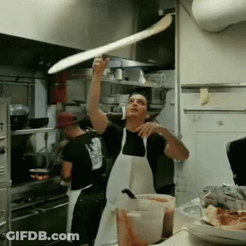 Spinning Dough  Pizza In The Kitchen GIF