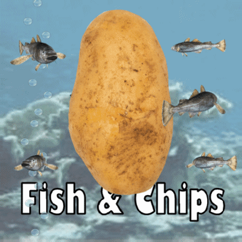 Spinning Fish Potato Chip Meme GIF