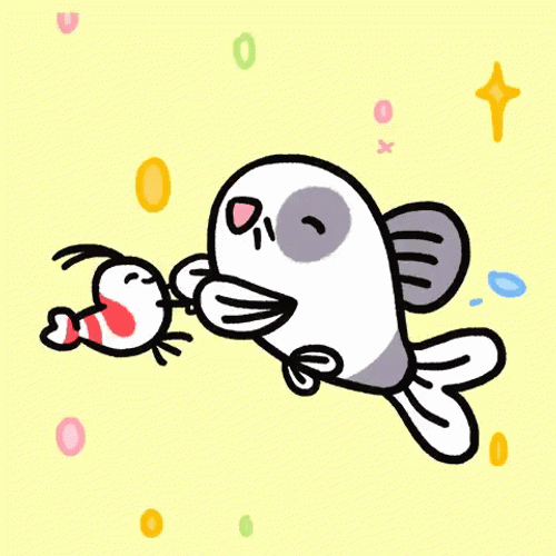 Spinning Friends Shrimp And Cory Cat Fish GIF