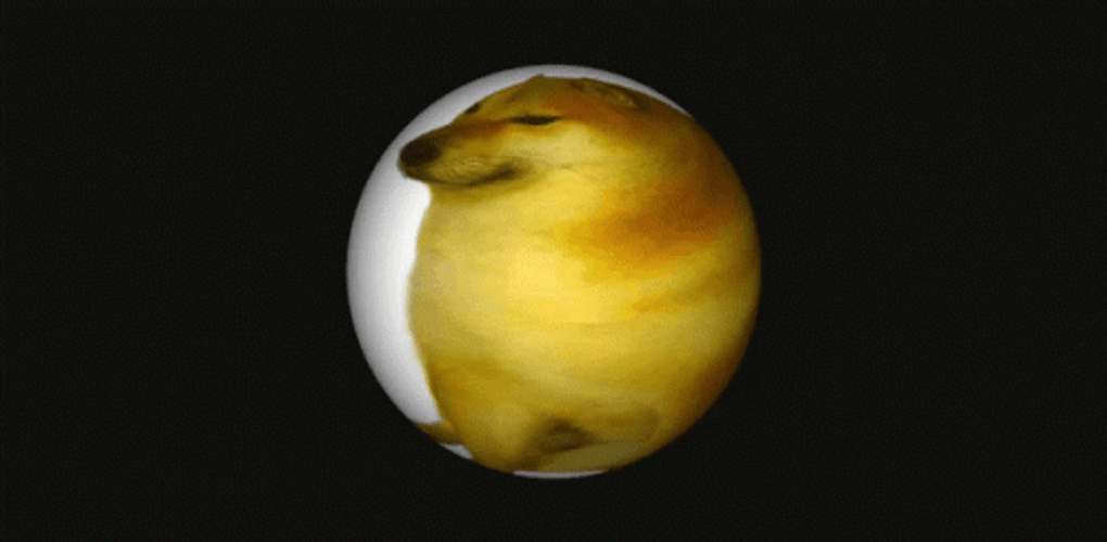 Spinning Globe Cheems Dog GIF