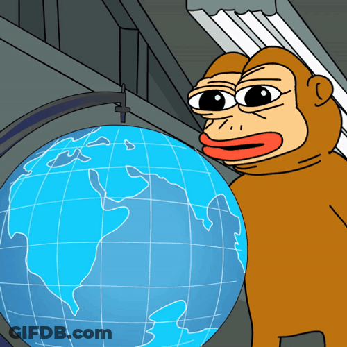 Spinning Globe Ponkesol Monkey Meme GIF
