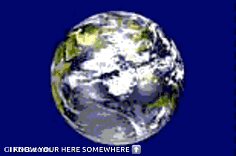 Spinning Globe You're Here Somewhere GIF