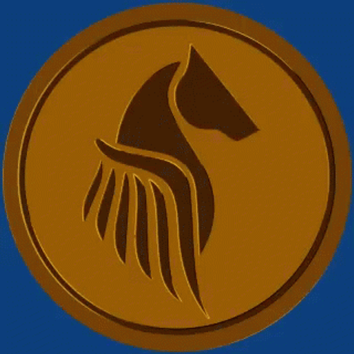 Spinning Golden Casino Chip Eagle Logo GIF