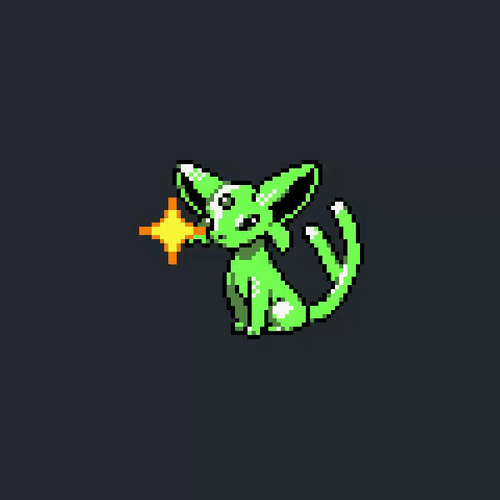 Spinning Green Espeon Sparkling GIF