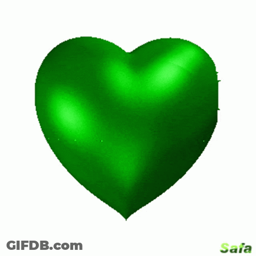 Spinning Green Heart GIF