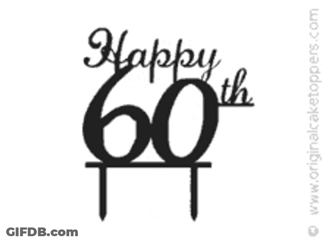 Spinning Happy 60Th Birthday Digital Art GIF