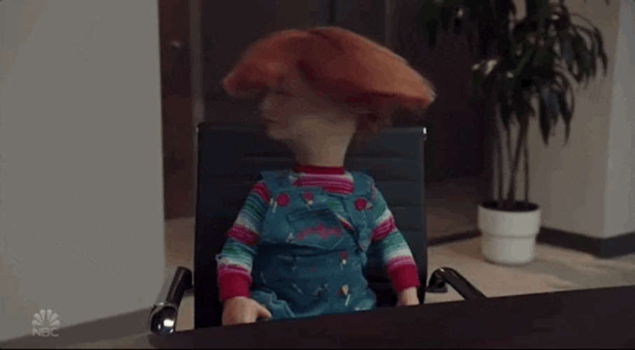 Spinning Head Chucky SNL GIF