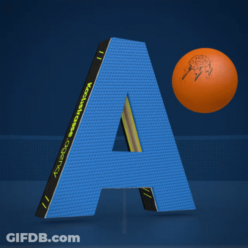 Spinning Letter A With Ball GIF