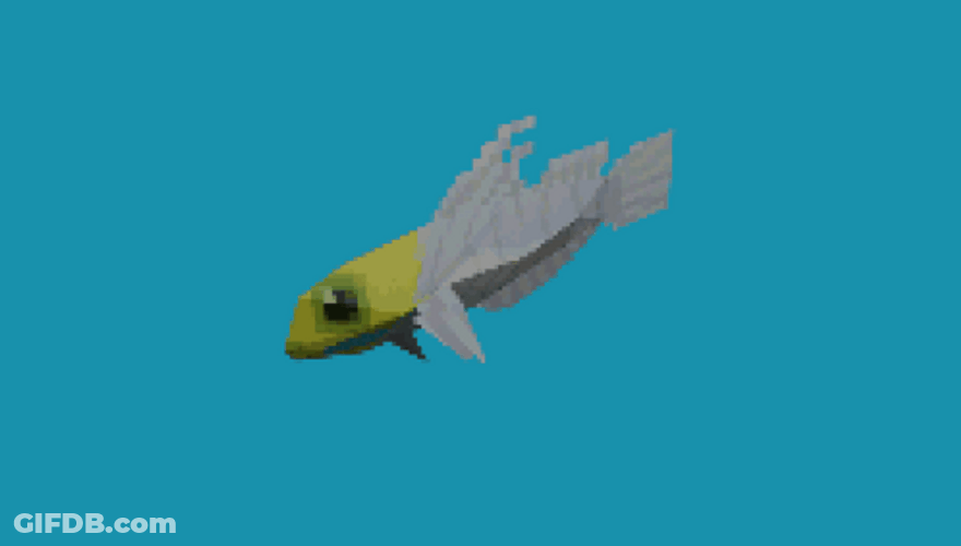 Spinning Low Poly Silver Yellow Fish GIF