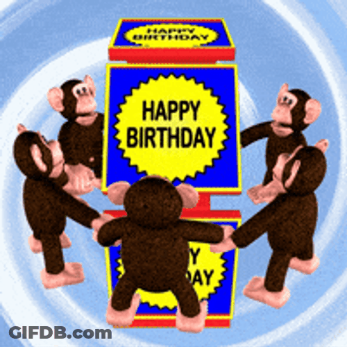 Spinning Monkeys Weird Birthday Greeting GIF