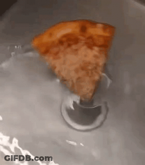 Spinning Pizza In The Kitchen Sink GIF