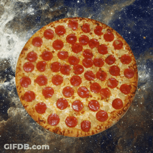Spinning Pizza In The Space GIF
