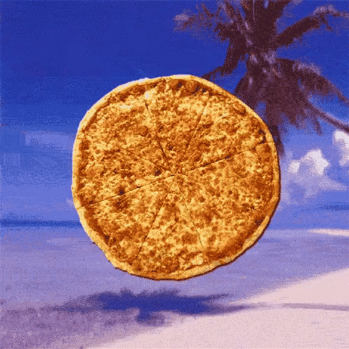 Spinning Pizza On Hawaii Beach GIF
