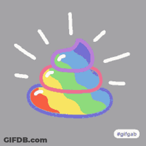 Spinning Rainbow Poop Art GIF
