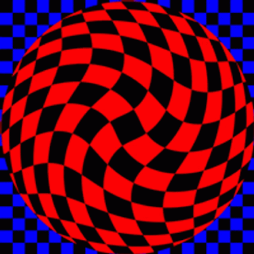 Spinning Red Circular Checkered GIF