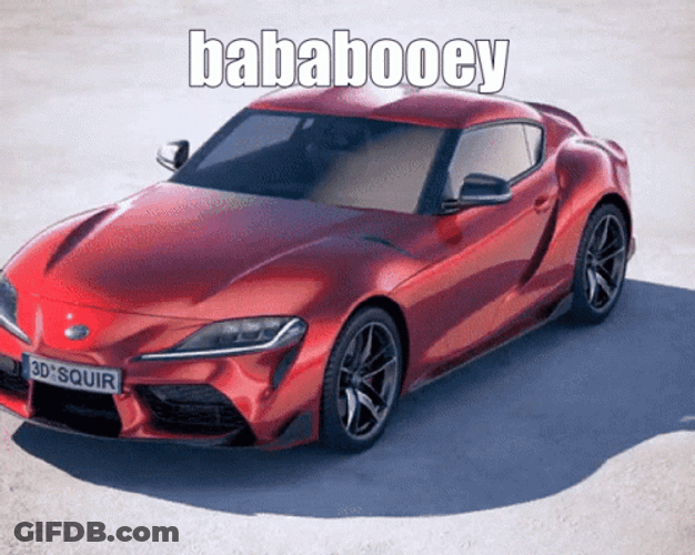Spinning Red Toyota Supra Bababooey GIF