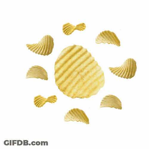 Spinning Ridged Potato Chips GIF