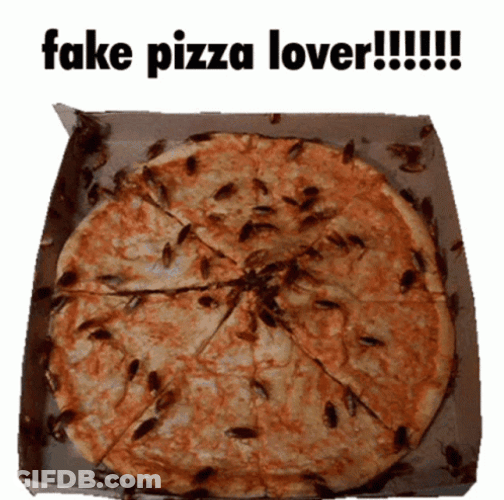 Spinning Roaches On Pizza GIF