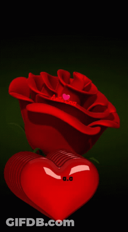 Spinning Rosas With Hearts GIF