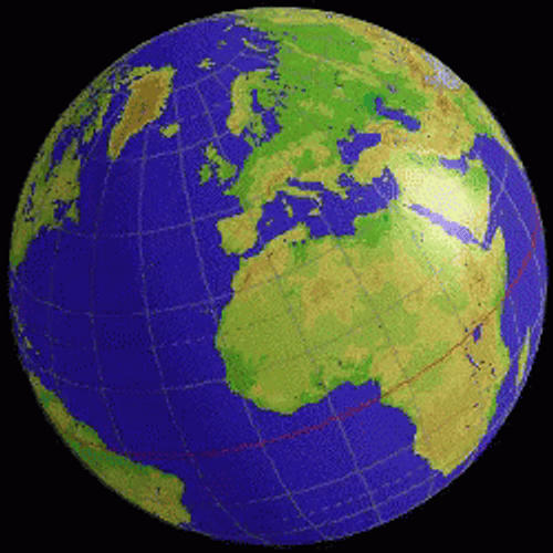 Spinning Terrestrial Globe GIF