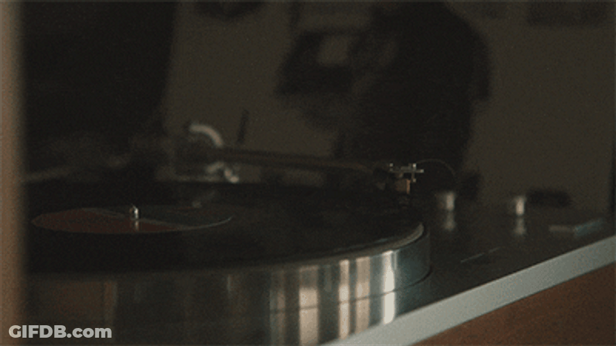 Spinning Vinyl Zooming In GIF