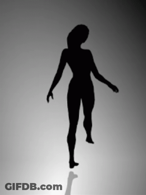 Spinning Woman Silhouette Illusion GIF