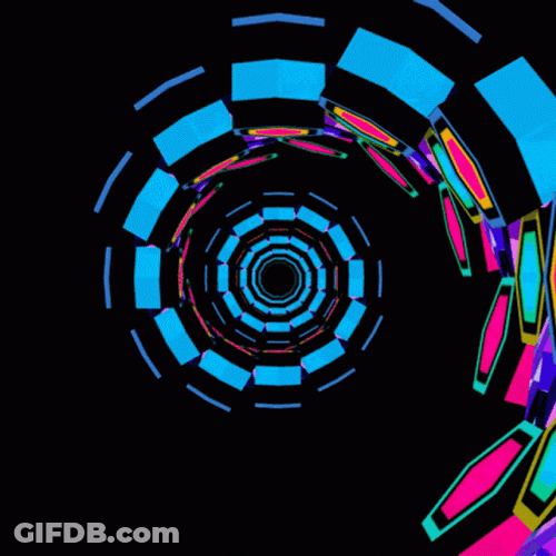 Spiral Boxes Colorful Optical Illusion GIF
