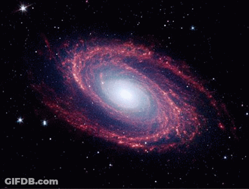 Spiral Galaxy In A Galaxy Filled With Stars GIF
