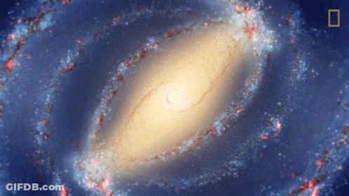 Spiral Galaxy With National Geographic Logo GIF