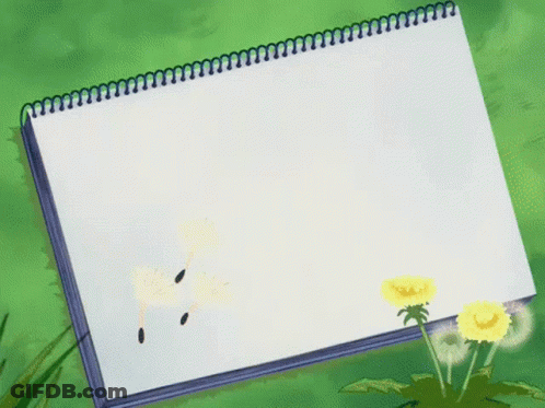 Spiral Notebook With Dandelions GIF