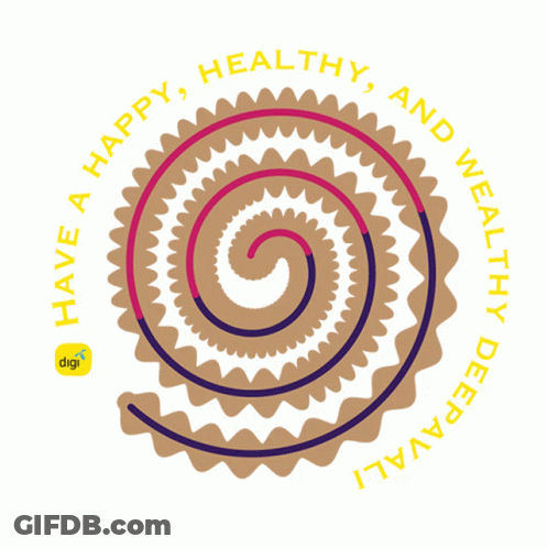 Spiral Saying Have A Happy Healthy And Wealthy Deepavali GIF
