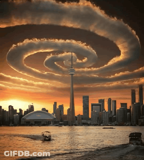 Spiral Sky City Loop GIF