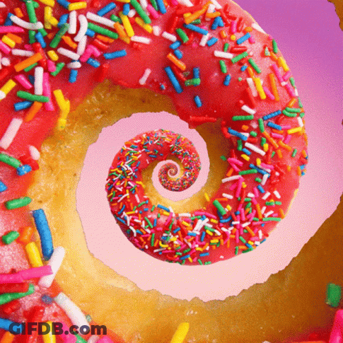 Spiral Sprinkle Donut Purple Background GIF