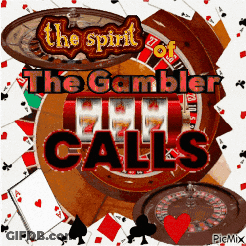 Spirit Of The Gambler Calls Poster With Roulette Wheel GIF