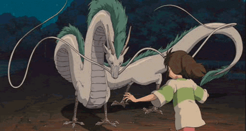 Spirited Away Chihiro Haku Cuddle GIF