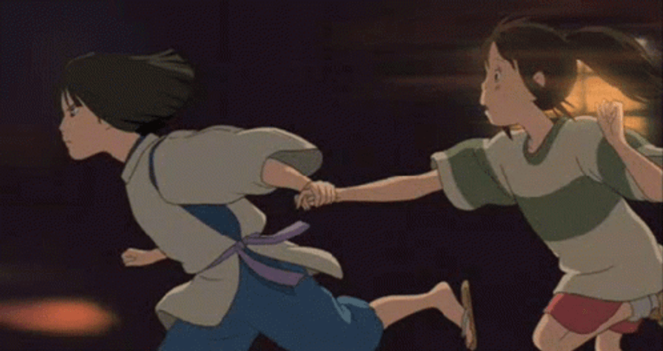 Spirited Away Chihiro Haku Runaway GIF