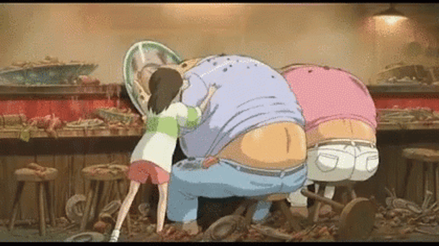 Spirited Away Chihiro Pigs GIF