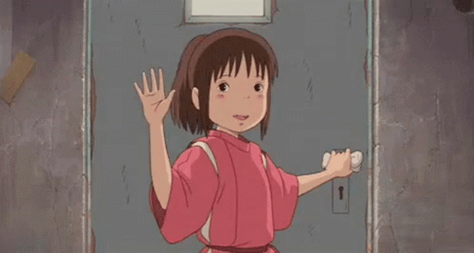 Spirited Away Chihiro Waving GIF