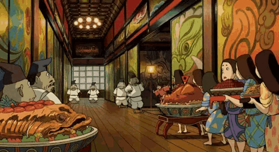 Spirited Away No Face Chasing Chihiro GIF